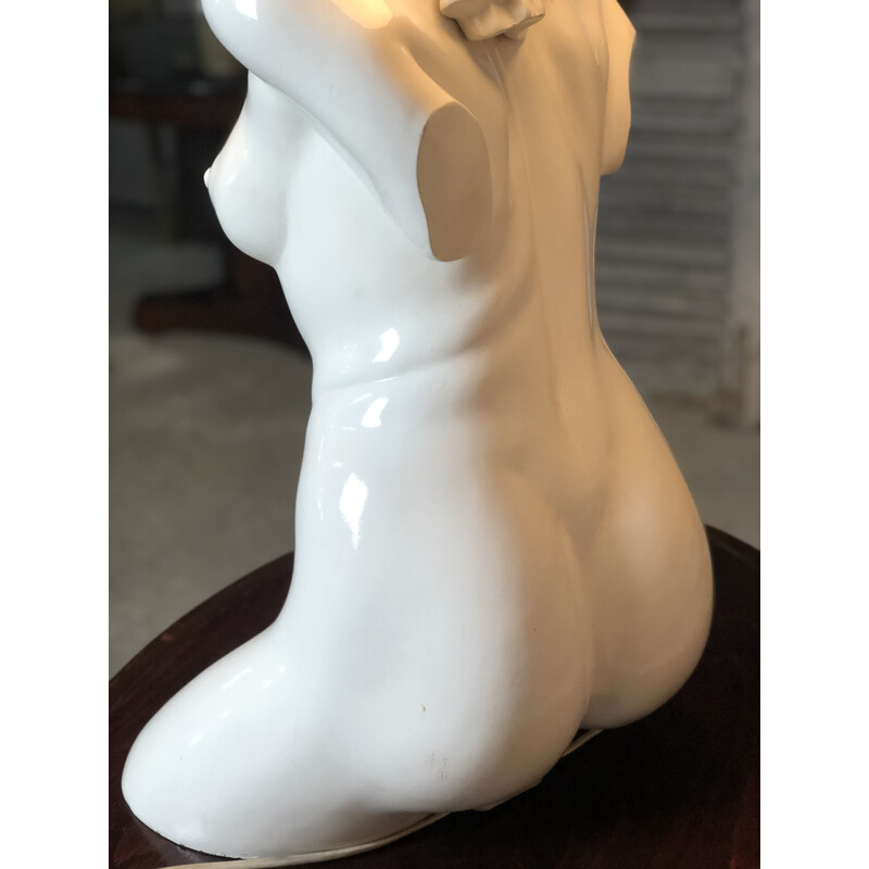 Vintage resin woman's bust lamp 1980s