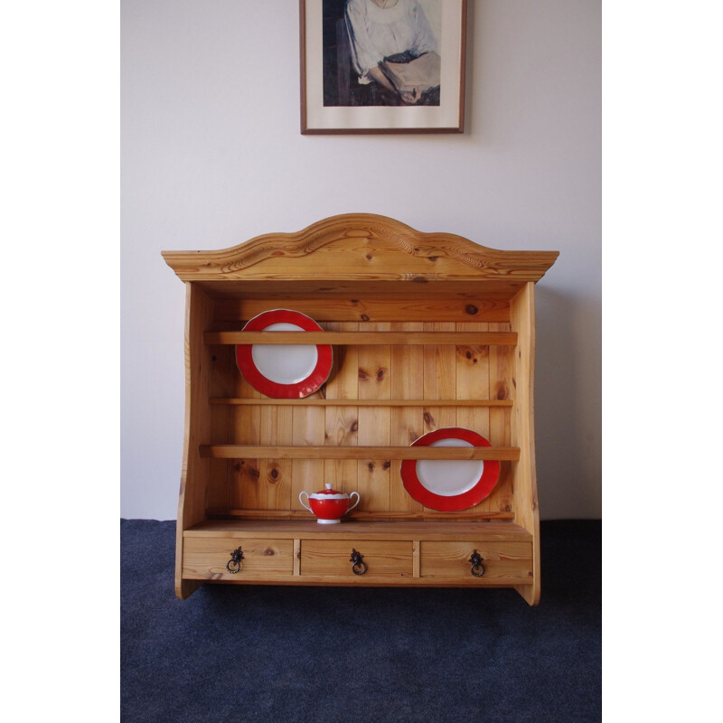 Vintage Wooden shelf with drawers