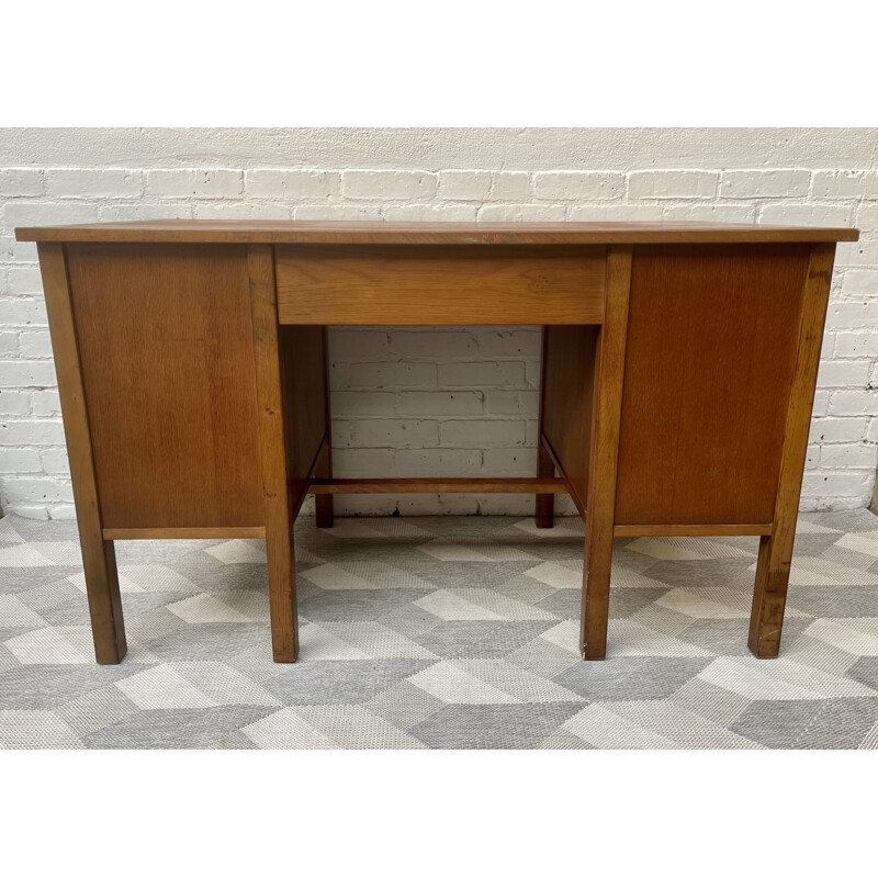 Vintage Wooden Desk with Drawers 1960s