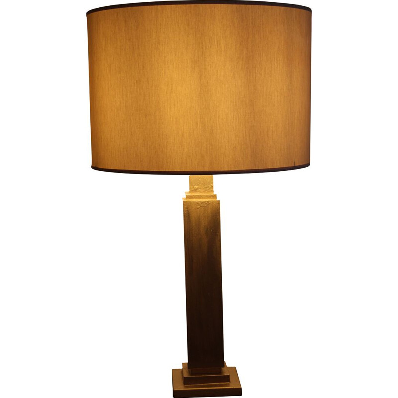 Vintage table lamp with hand brushed Florentine gold, Italy 1970