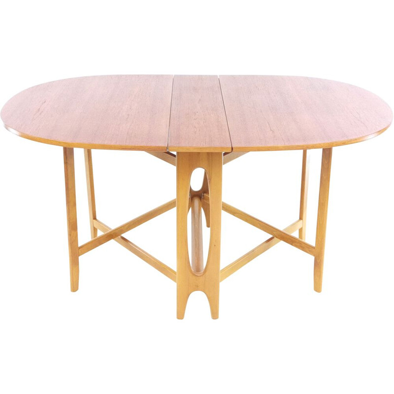 Vintage teak dining table, model "Ellipse", by Bendt Winge for Kleppes Møbelfabrikk, Norway 1960
