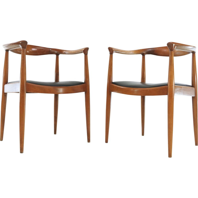 A Pair of Mid Century Hans Wegner Armchairs 1960s