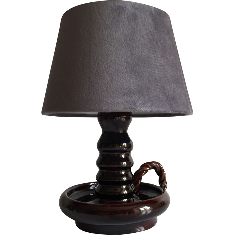 Lampe vintage en Ceramique Emaillée Bourgeoir à Main 1940