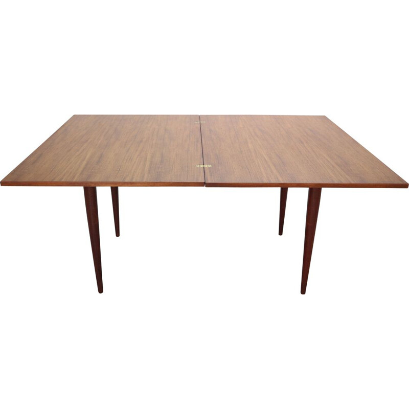 Table de salle à manger vintage scandinave en teck à rallonge, danoise 1960