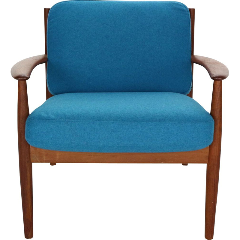 Vintage Grete Jalk Teak Lounge Armchair For France & Søn Denmark 1960s