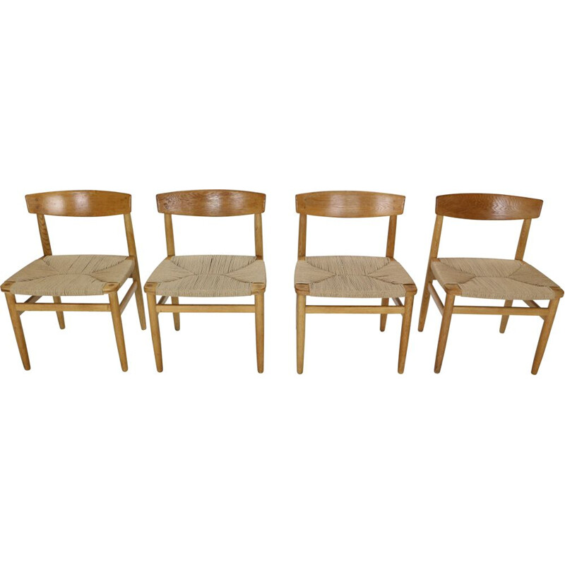 Set of 4 vintage dining room chairs Børge Mogensen Sweden 1950s