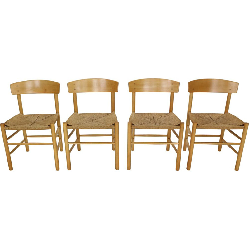 Set of 4 vintage dining room chairs Børge Mogensen Scandinavian  1947