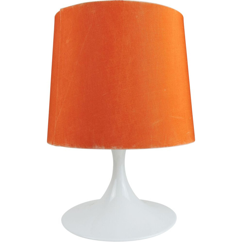 Vintage orange and white earthenware table lamp by Rosenthal, 1970