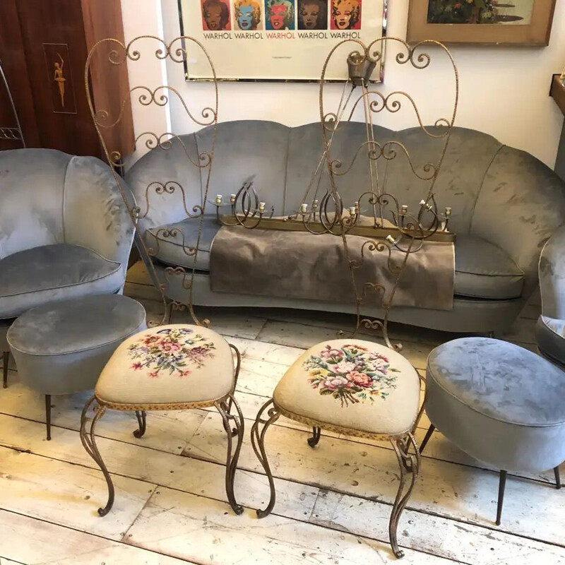 Pair of Mid-Century vanity Chairs 1950s