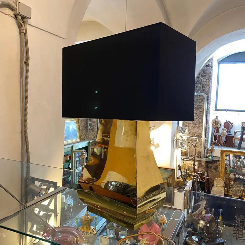 Mid-Century Modern Brass Table Lamp Italian 1960s