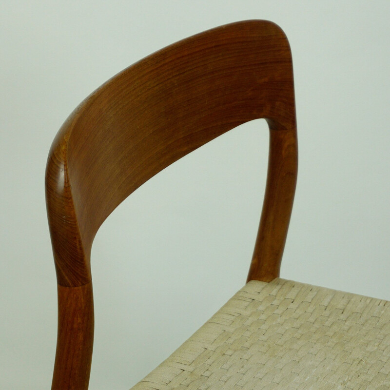 Paire de chaises vintage en teck de N. O. Moller 1960