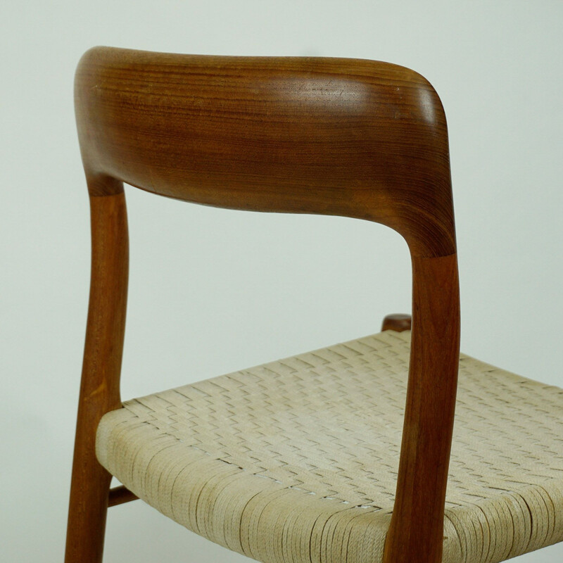 Pair of vintage Teak Dining Chairs by N. O. Moller 1960s