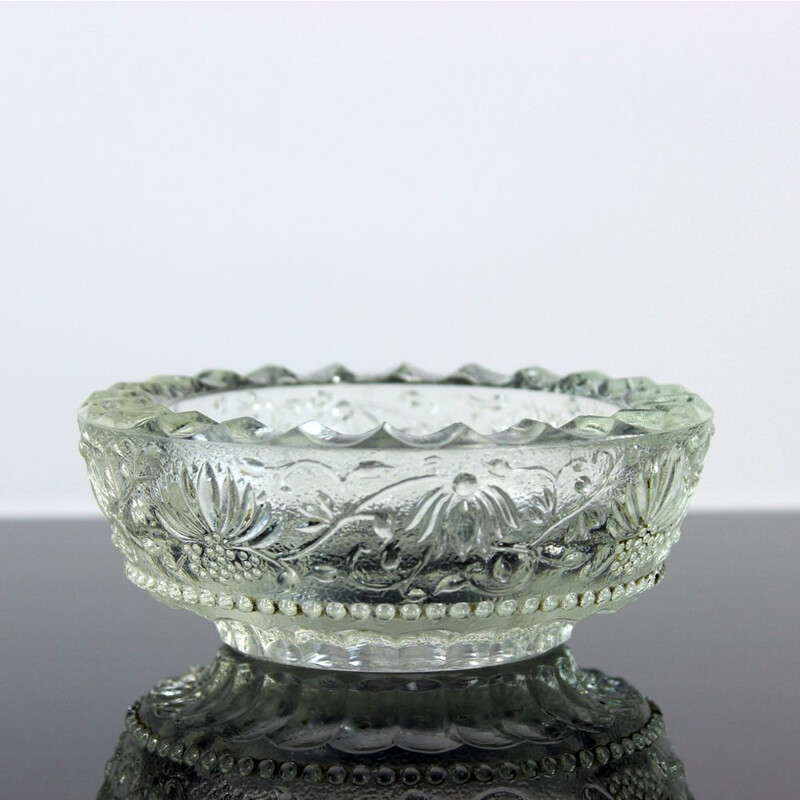 Vintage crystal bowl, Czechoslovakia 1960