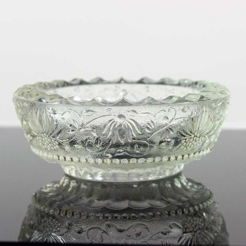 Vintage crystal bowl, Czechoslovakia 1960