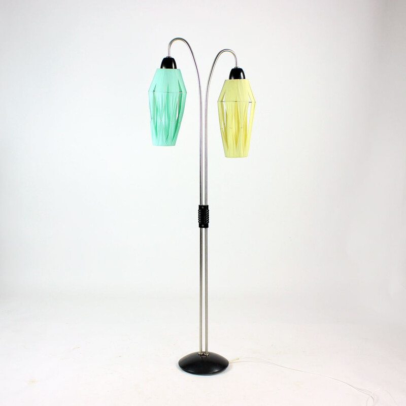 Vintage Tulip Floor Lamp In Chrome Czechoslovakia 1950s