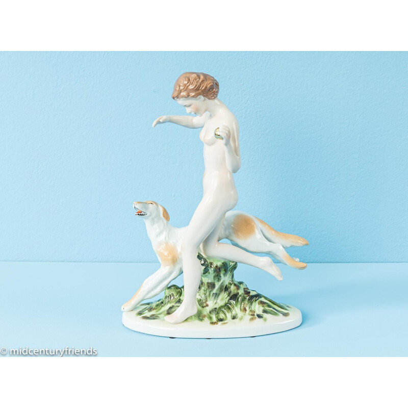Juego de figuritas de porcelana vintage de Neundorf, Alemania 1930