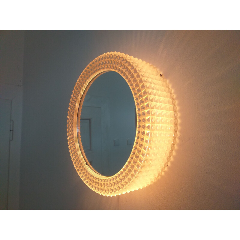 Vintage-Spiegel mit Hintergrundbeleuchtung, 1970