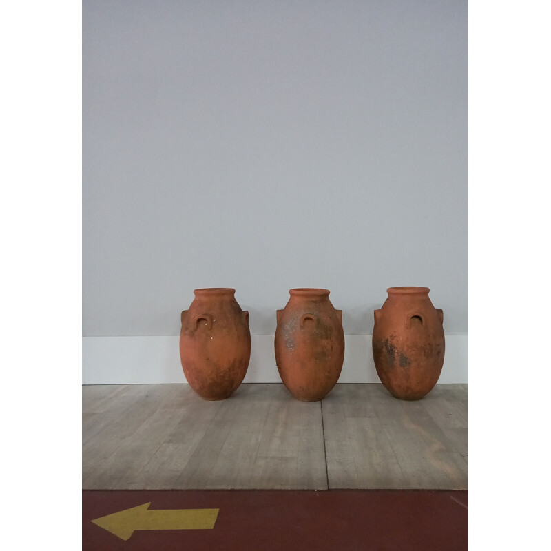 Set of 3 vintage Terracotta jars