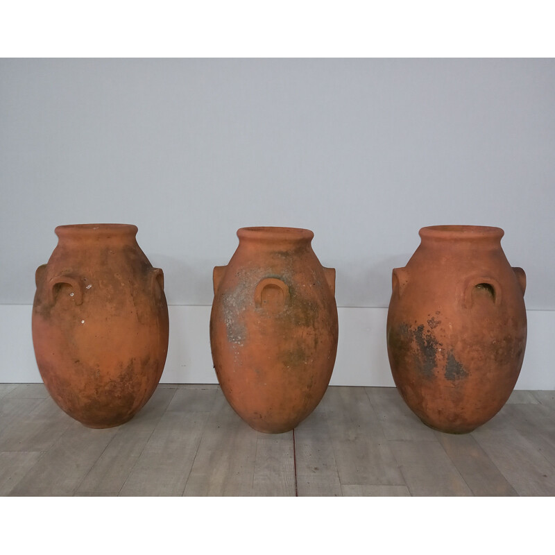Set of 3 vintage Terracotta jars
