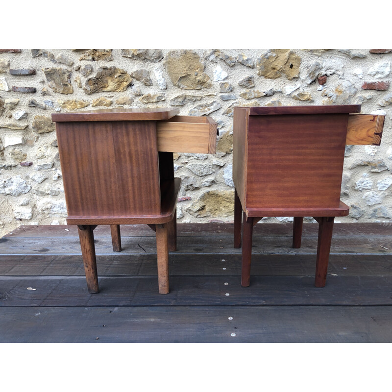 Pair of vintage bedside tables Scandinavian 1960s