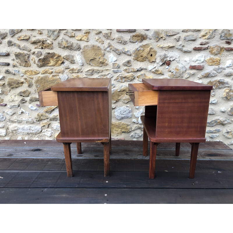 Pair of vintage bedside tables Scandinavian 1960s