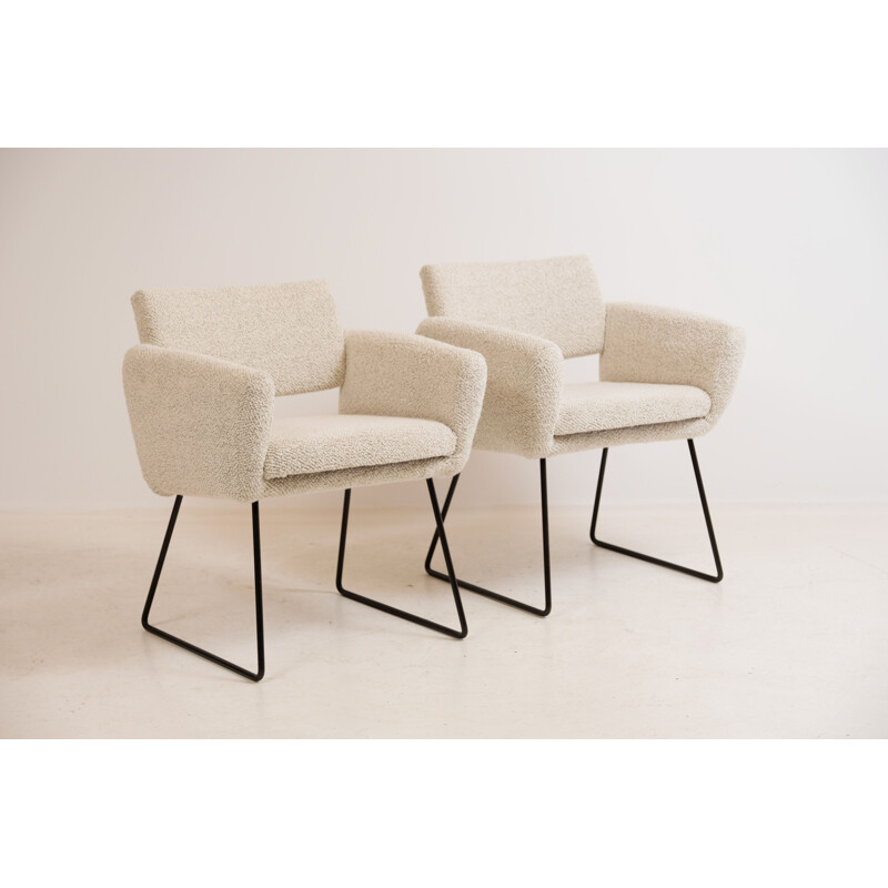 Pair of vintage armchairs by Joseph André Motte for Steiner 1950s
