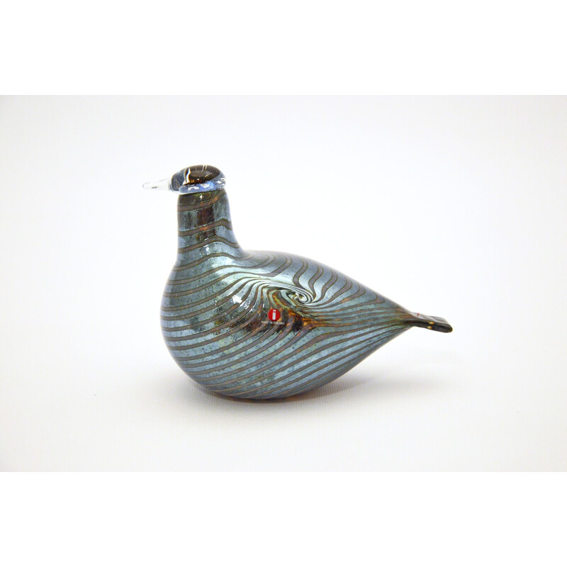 Paire de sculptures vintage Alli, oiseaux en verre par Oiva Toikka 1981