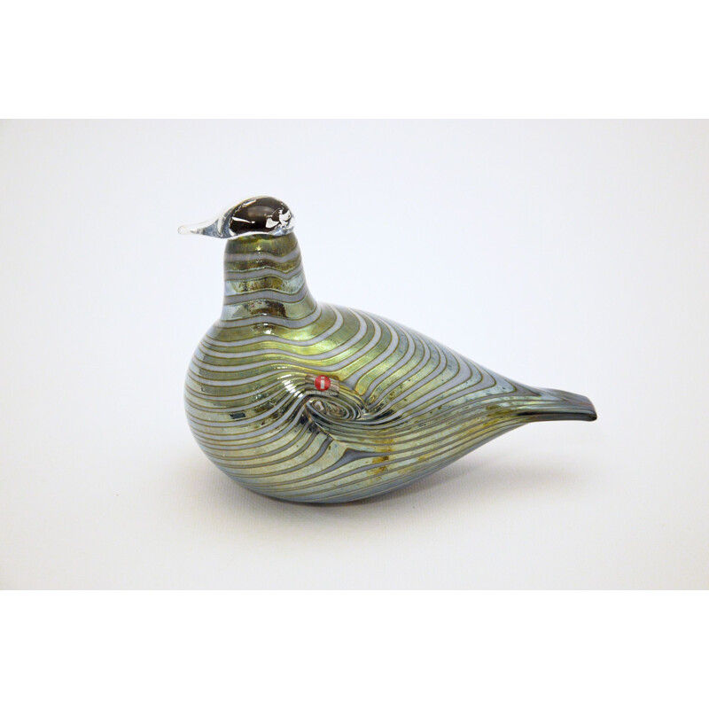 Paire de sculptures vintage Alli, oiseaux en verre par Oiva Toikka 1981