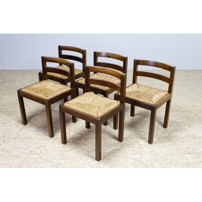 Set of 5 vintage modernist chairs, Netherlands 1960