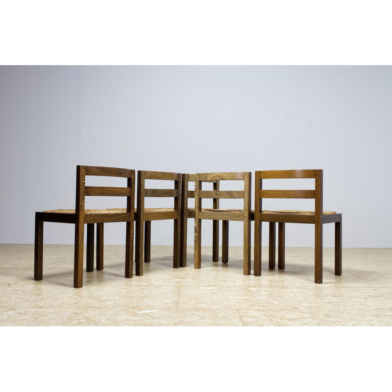 Set of 5 vintage modernist chairs, Netherlands 1960