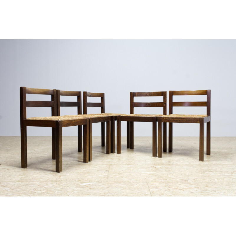 Lot de 5 chaises vintage modernistes, Pays-Bas 1960