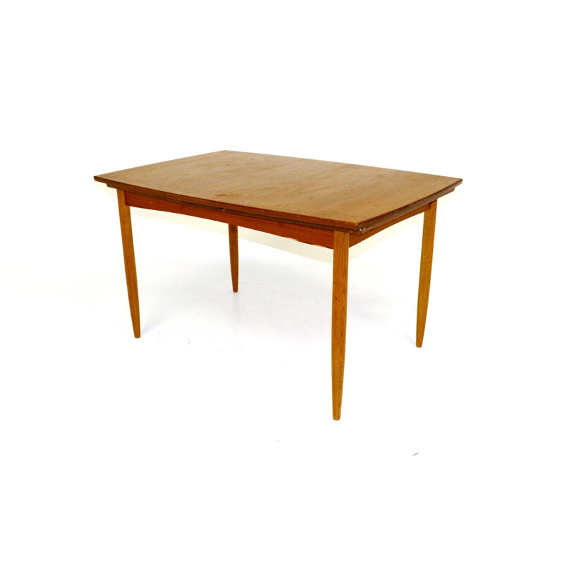 Vintage teak table with retractable tops