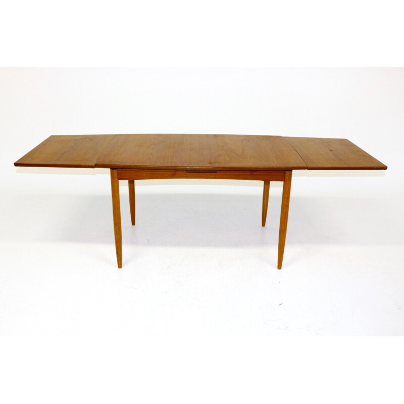 Vintage teak table with retractable tops