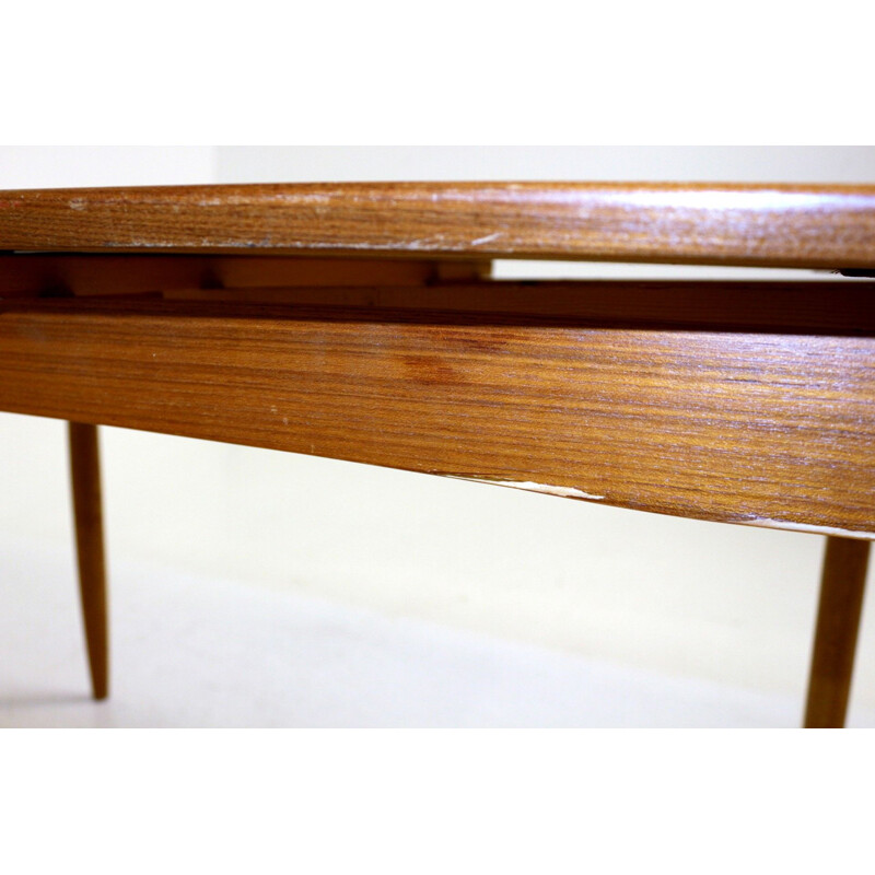 Vintage teak table with retractable tops