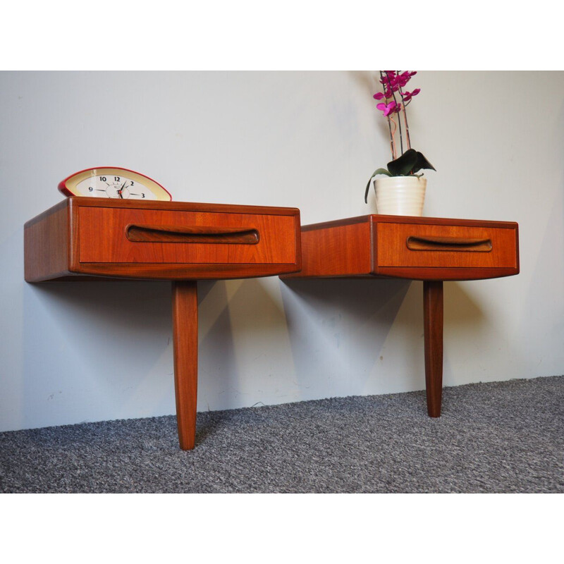 Pair of vintage teak bedside tables G plan