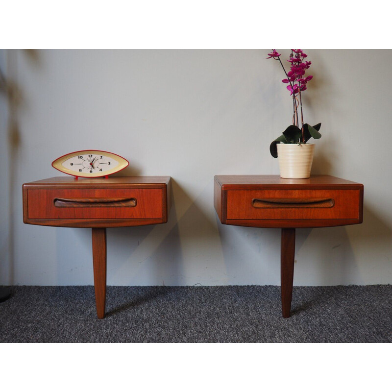 Pair of vintage teak bedside tables G plan