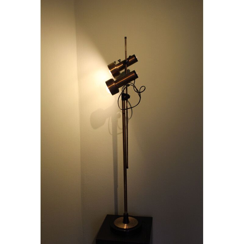 Vintage double spot floor lamp, Italy 1970