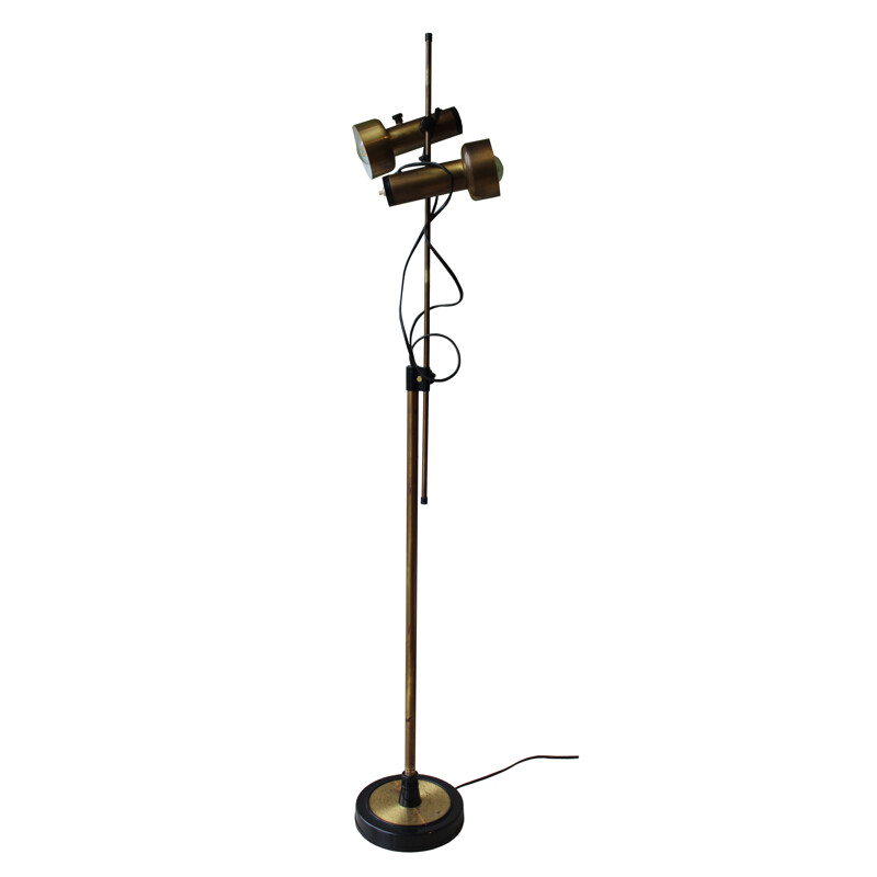 Vintage double spot floor lamp, Italy 1970