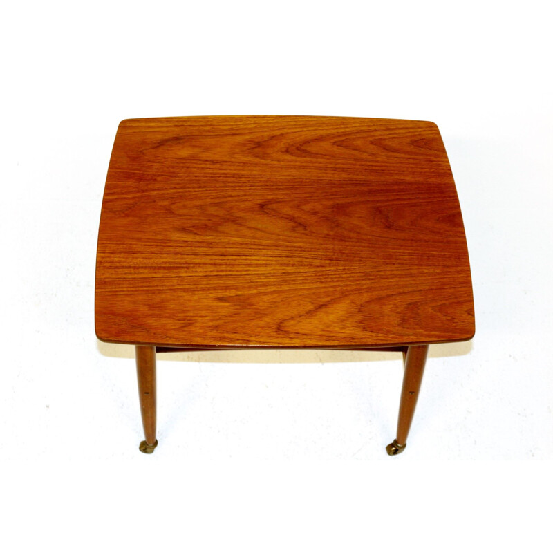 Vintage teak and beech side table, Sweden, 1960