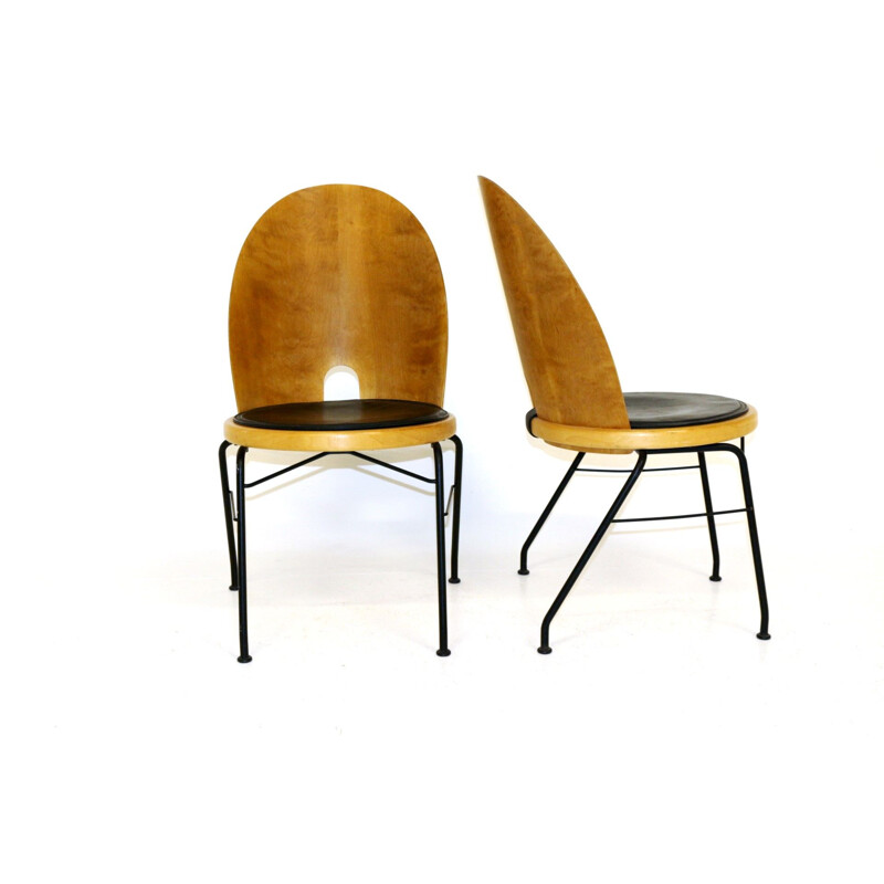 Pair of vintage chairs by Börge Lindau, Scandinavia 1990