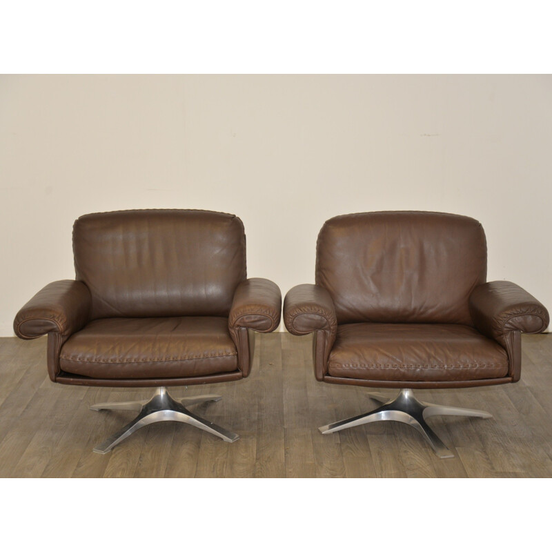 Paire de fauteuils De Sede "DS 31" en cuir - 1970
