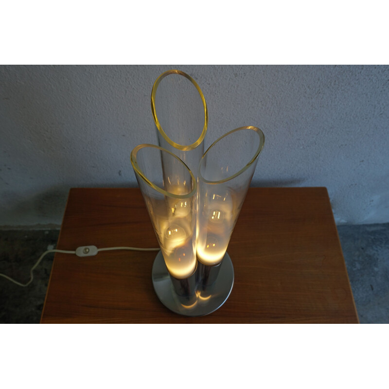Lampe de table vintage en tube de Carlo Nason pour Mazegga, Italie 1968