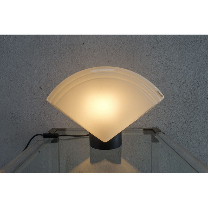 Lampe de table vintage AV Mazzega Murano en verre en forme d'éventail 1970