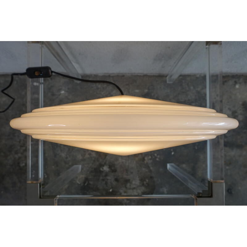 Lampe de table vintage AV Mazzega Murano en verre en forme d'éventail 1970