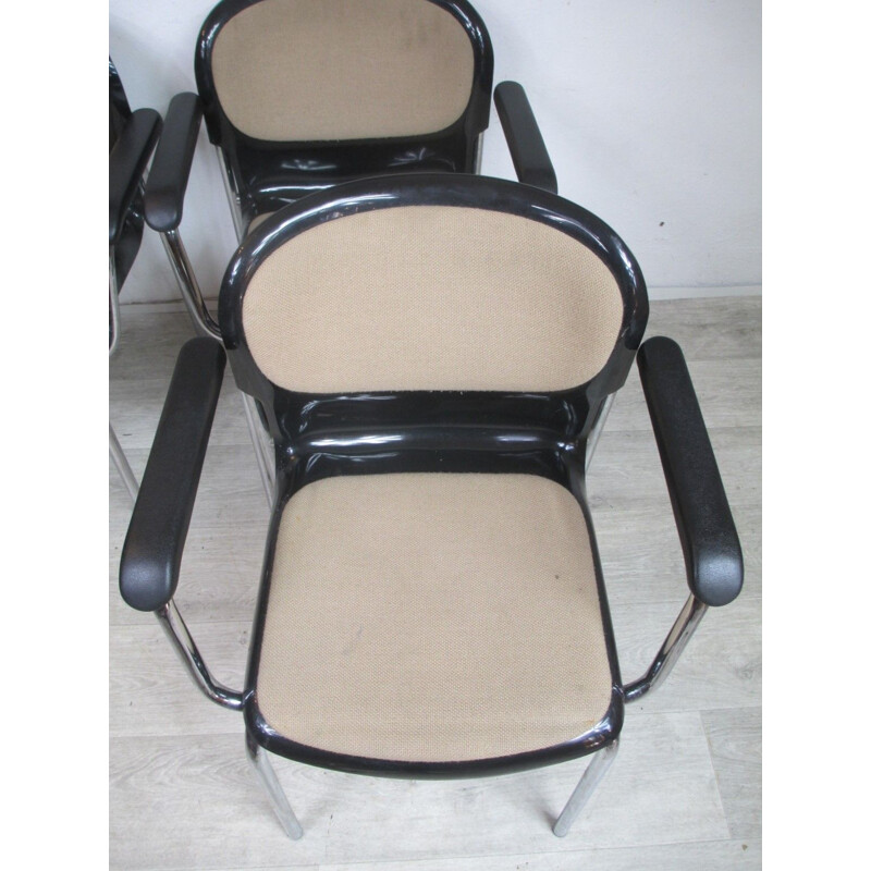 Lot de 3 chaises vintage par G. Lange Allemagne 1980