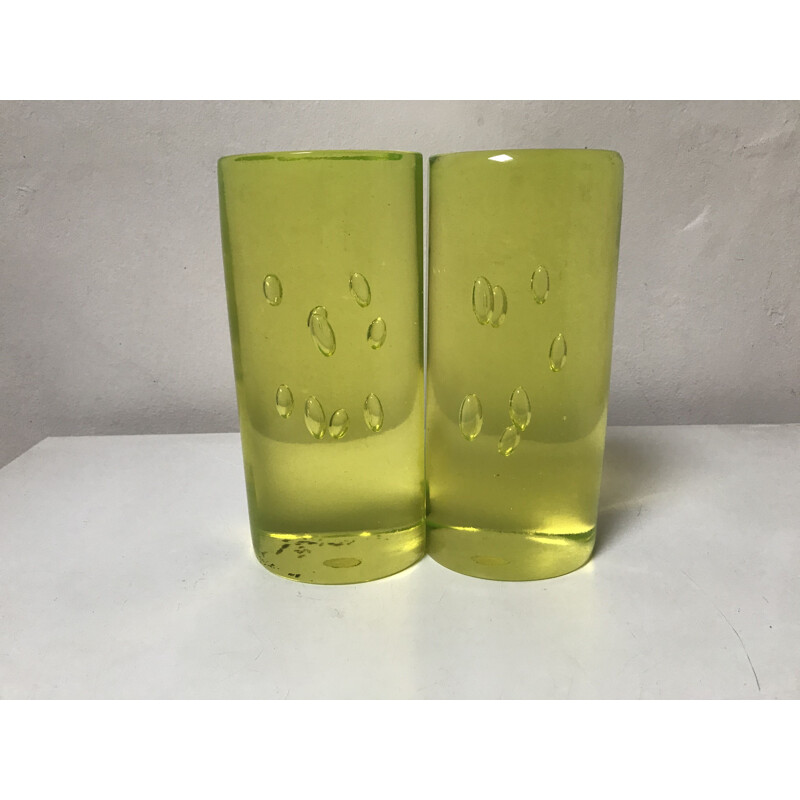 Pair of vintage bookends in Murano glass Italy 1970s