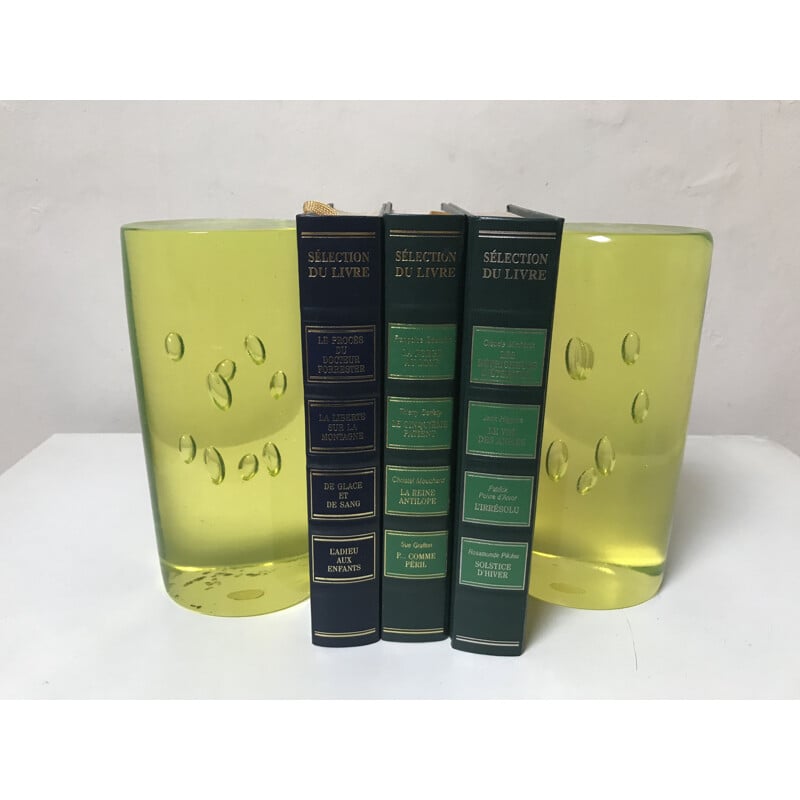 Pair of vintage bookends in Murano glass Italy 1970s