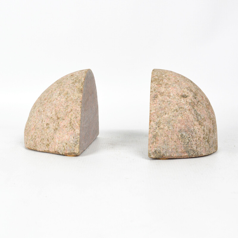 Pair of vintage Stone Bookends Svane Stone Sweden 1980s