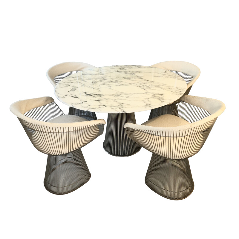 Vintage Table and 4 Chairs Set Warren Platner Ed Knoll 1960s