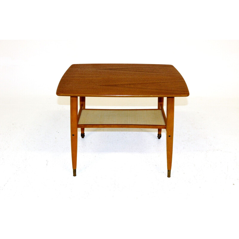 Table d’appoint en teck et en hêtre, Suède, 1950